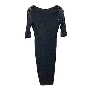 NWT Asos Petite Cocktail Sheath Dress Lace Back V-Neckline Black Sz 4 - Picture 1 of 11