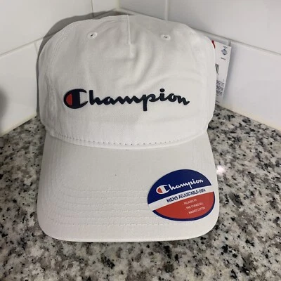Gorra blanca Champion Ameritage curvada Bill con tirantes para papá talla única Foto 1 de 4