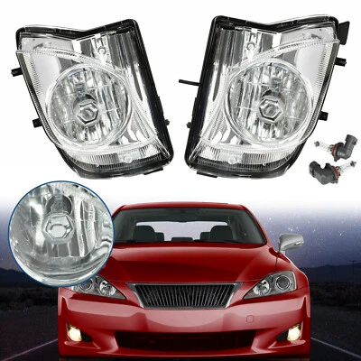 For 2006-2010 2007 2008 Lexus IS250 IS350 Pair Fog Lights lamps w/Bulbs Clear - Image 1 of 4