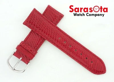 Correa de reloj de cuero deBeer genuina lagarto 20 mm cosida corta 16 hebillas Foto 1 de 4