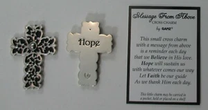 U2 1x Hope Cross MESSAGE FROM ABOVE pocket token cross charm carry with you - Picture 1 of 3