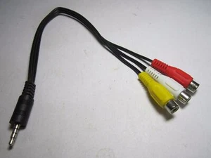 3.5MM 3.5 JACK A 3 RCA HEMBRA CABLE AV CORTO PLOMO NUEVO PARA CONECTAR AV A R C A - Imagen 1 de 4