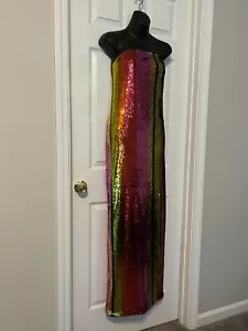 Abito da sera/occasionale senza spalline Zucchero + labbra multicolore con paillettes taglia XL - Foto 1 di 12