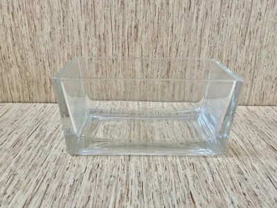 Jarrón bloque rectangular decorativo de vidrio transparente, centro de boda, maceta 7,5" Foto 1 de 4