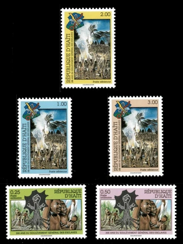 Haiti 1991 - Haitian Slave Rebellion, 200 Years - Set of 5v - Scott 849-53 - MNH Cover