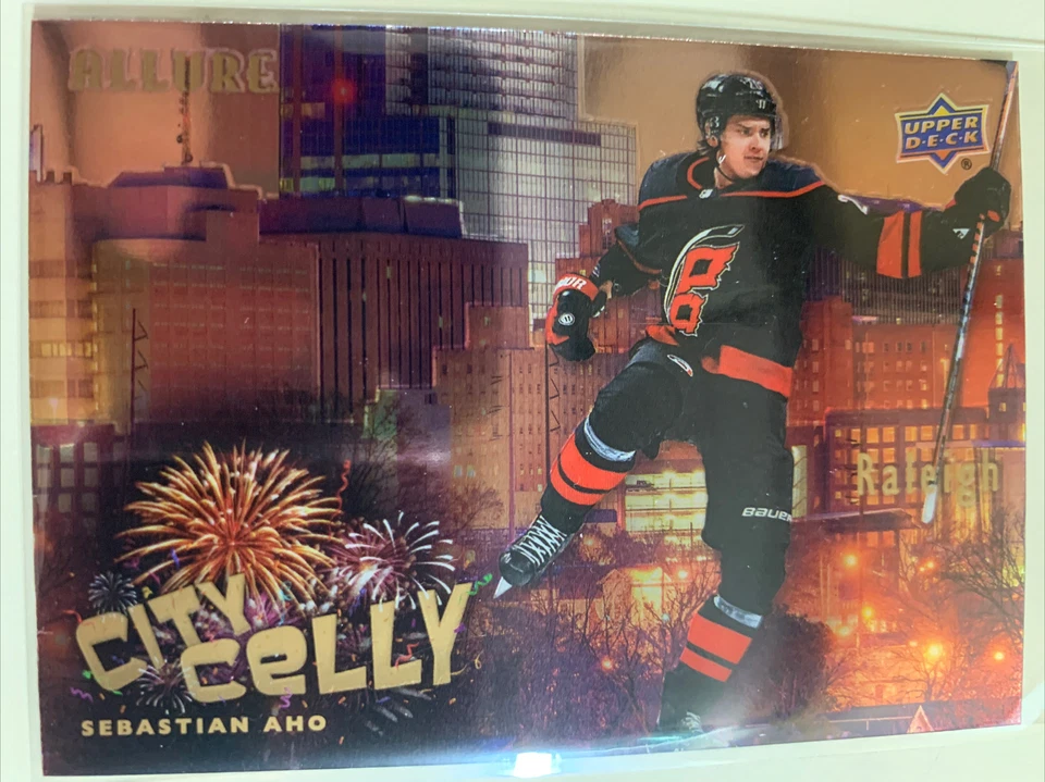 2020-21 Upper Deck Allure Sebastian Aho City Celly Insert 20-21 - Image 1 of 2