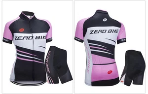 Women Sport Team Cycling Jersey Sets Bike Bicycle Top Short Sleeve Clothing - Picture 1 of 16