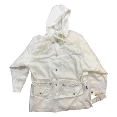 Izzi Mountain Parka Women's Large White Long Sleeve Hooded Drawstring Button-Up - Image 1 of 4