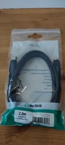 AV:Link Coaxial Plug to RCA Phono Plug Lead - 2.0m - Black - NOS - Untested - Picture 1 of 4