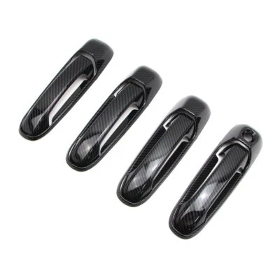 Cubierta de manija de puerta para Mitsu Raider 06-09 Chrysler Aspen 07-10 estilo fibra de carbono - Imagen 1 de 4