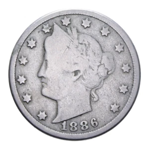 5 CENT. 1886 LIBERTY HEAD RARO USA AMERICA - Picture 1 of 2