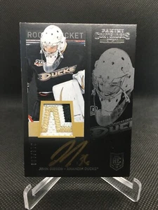 2013-14 Panini Contenders John Gibson Patch Auto /100 Gold Ink - Picture 1 of 3
