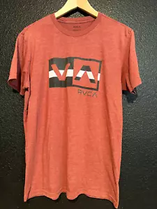 RVCA VINTAGE DYE HEATHERED DARK RED MENS SHIRT SOFT S/S MEDIUM BY PM TENORE NWOT - Picture 1 of 3