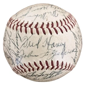1958 Milwaukee Braves Team Signed ONL Baseball Aaron Mathews Spahn JSA LOA - Picture 1 of 7