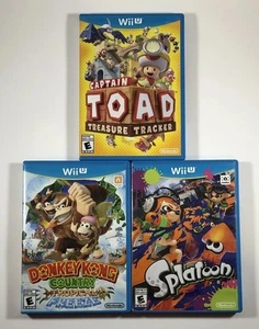 3 GAME BUNDLE - Captain Toad, Donkey Kong Country, Splatoon (Nintendo Wii U) - Picture 1 of 12