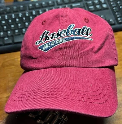 National Baseball Hall Of Fame Cooperstown New York Burgundy Hat Cap #K - Image 1 of 4