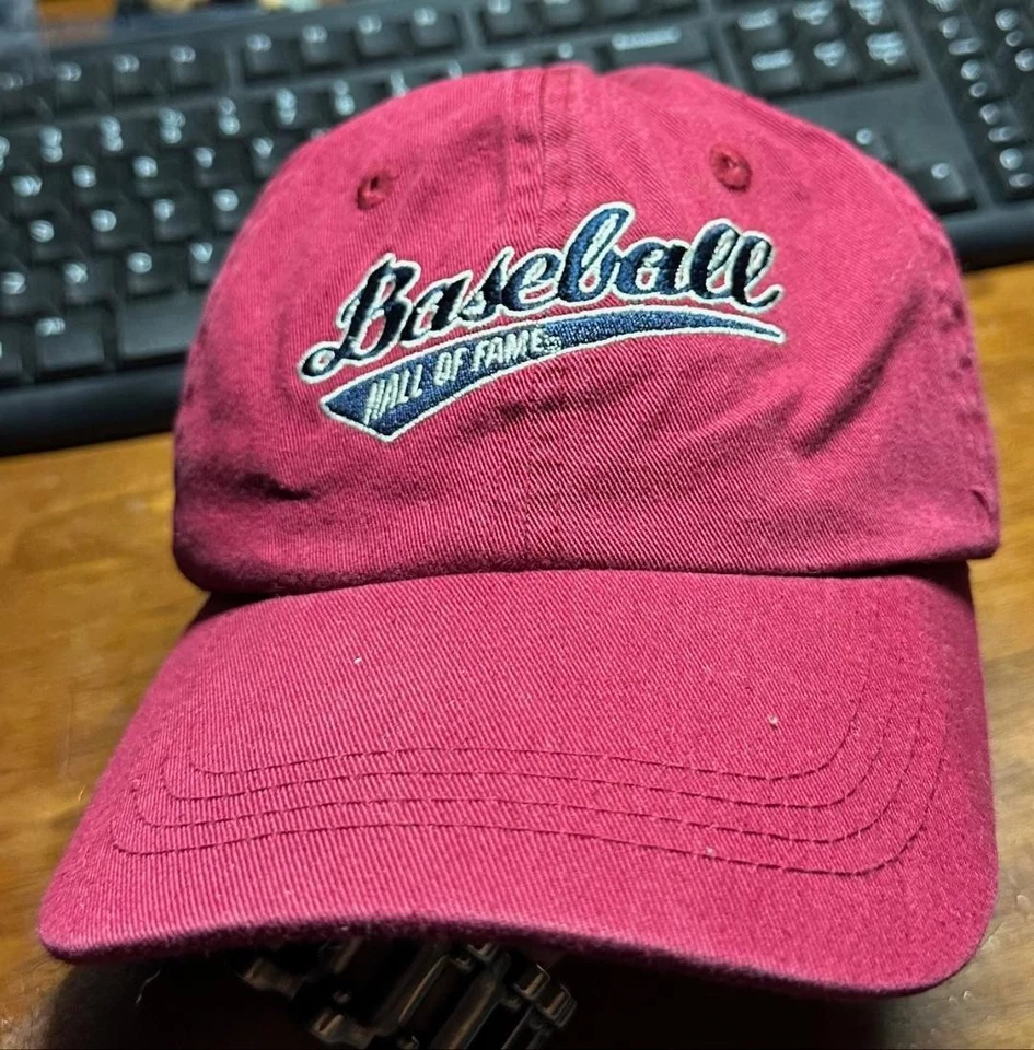 National Baseball Hall Of Fame Cooperstown New York Burgundy Hat Cap #K - Image 1 of 4