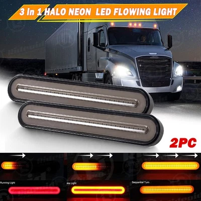 RV Semi Truck Trailer 100 LED Strobe Brake Flowing Turn Signal Rear Tail Light - Image 1 of 4