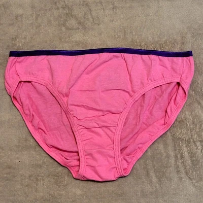 Bragas de bikini vintage Y2K Hanes ropa interior de algodón niña 16 rosa púrpura sin etiquetas Foto 1 de 2
