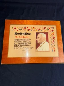 1962 Papst Paul VI. Apostolische Segensurkunde gerahmt Vatikan Siegel - Bild 1 von 5
