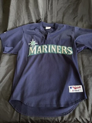 Majestic Seattle Mariners Vintage Blue Batting Practice Jersey - Image 1 of 4