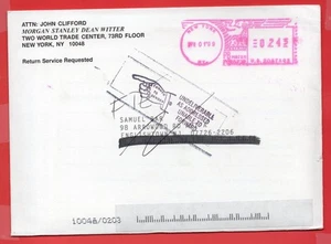 USA Thema WTC Morgan Stanely Cover von TWO WORLD TRADE CENTER nach NJ 1999 Return - Bild 1 von 1