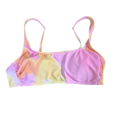 Wild Fable Pastel Tie-Dye Bikini Top Medium NWT pink yellow orange - Image 1 of 4
