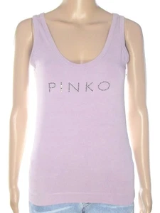 Pinko Top Canotta Da Donna Glicine Viola Taglia 40 In Maglia Leggera Stretch - Imagen 1 de 7
