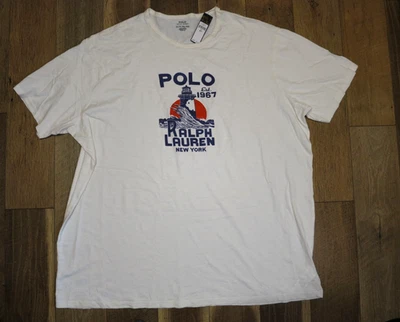 Polo Ralph Lauren Men's White New York Lighthouse Graphic T Shirt Sz 4XLT NWT - Image 1 of 4