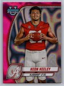 2024 Bowman University cromo #113 refractor de lava rosa Keon Keeley - Imagen 1 de 2