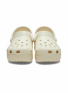 Crocs Women's Classic Platform Clog Bone W8 1.6-inch Wedge Height - Picture 1 of 5