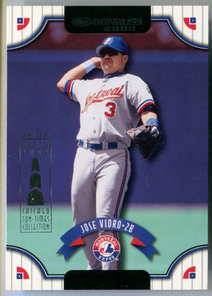 2002 Donruss JOSE VIDRO Chicago Sun Times Parallel Rare SP Montreal Expos #/5 - Image 1 of 1