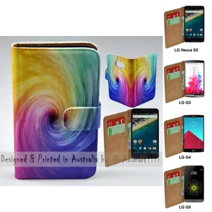 For LG Series Mobile Phone Colourful Funnel Theme Print Wallet Phone Case Cover - Picture 1 of 1