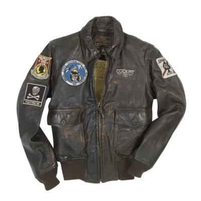 COCKPIT USA USS Forrestal Carrier Pilot's Vietnam Flight Jacket Brown Z21E002I - Image 1 of 4