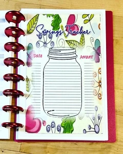 Mason Jar Savings Tracker DASHBOARD FOR USE with the TUL/Arc (8 disc) Planner - Picture 1 of 3