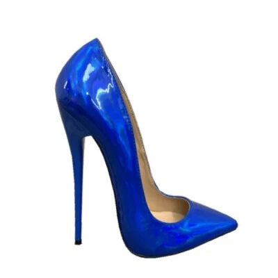 Сексуальный 16 см туфли женщин насосы лакированная кожа высоких каблуках неглубокий заостренный носок - Изображение 1 из 4