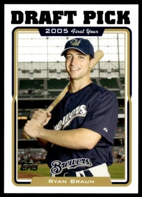 2005 TOPPS UPDATE ROOKIE DRAFT PICK RYAN BRAUN R8 - Image 1 of 2