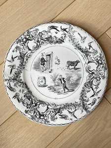 Assiette parlante en faïence de Grigny (Rhone) Rébus " de votre bonheur " - Picture 1 of 2