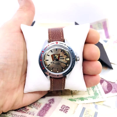 Raro Reloj Komandirskie 1945-1990 Kombat Vostok Wostok Militar Soviético URSS Foto 1 de 4