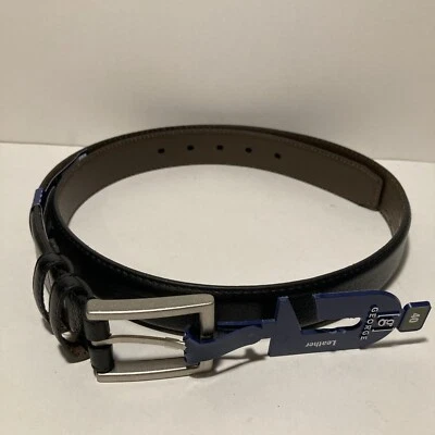 Cinturón de cuero informal George para hombre marrón talla 40 negro hebilla nuevo con etiquetas Foto 1 de 3