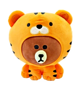 LINE FRIENDS Brown Bear Orange Tiger Costume Plush 12" Soft Stuffed Animal Toy - Picture 1 of 6