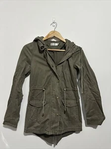 Maxim Size S Women’s Olive Green Long Sleeve Hooded Jacket Adjustable Button - Picture 1 of 10