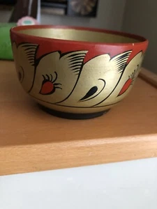 Vintage Small Eastern European Papier Mache' Trinket Bowl Hand Painted - Picture 1 of 7