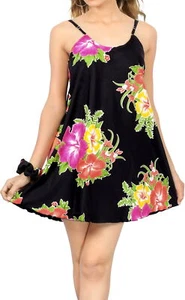 LA LEELA Women's Plus Size Beach Cover up Tunic Tank Dress Swimwear XXL Pink_Z27 - Picture 1 of 3