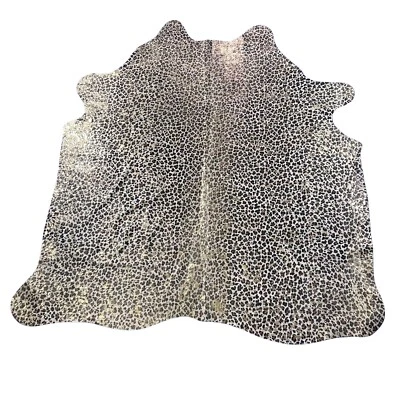 Alfombra de cuero de vaca con estampado de leopardo lavado con ácido dorado tamaño: 7x6,2 pies Y-029 Foto 1 de 4