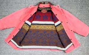 Abrigo Woolrich Barn Chore Para Hombre Manta Roja Mediana De Colección Cuero Azteca Suroeste - Imagen 1 de 23