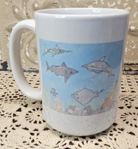 Kinderzeichnung des Meereslebens Keramik Kaffee Tee Becher (lesen) - Bild 1 von 9