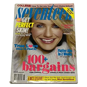 Vintage Seventeen Teen Magazine NOV 2005,Cameron Diaz,Get Perfect Skin Best Tips - Foto 1 di 18