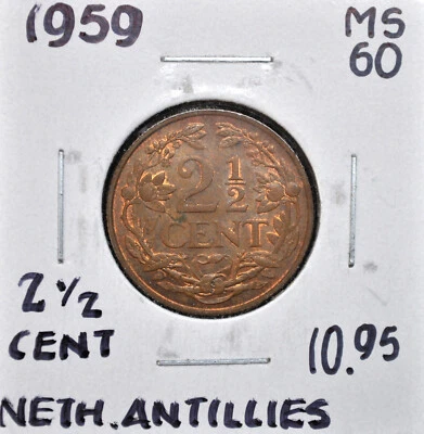 1959 Netherlands Antilles 2-1/2 cents - Image 1 of 2