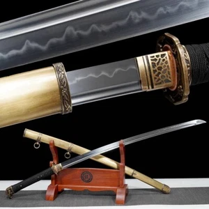 Kupfer SAYA Japanische Armee Militär Schwert Samurai Katana T10 Stahl Ton gehärtet - Bild 1 von 11